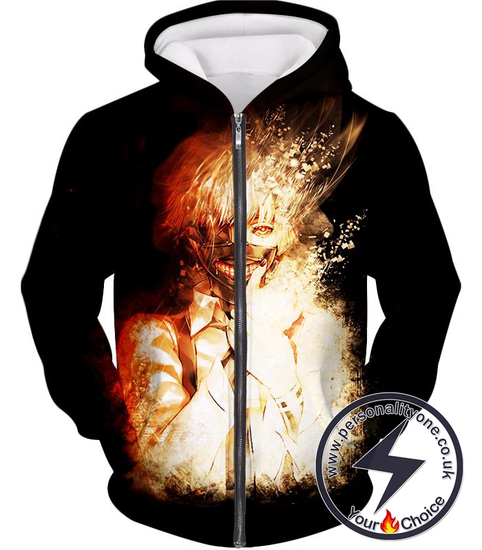 Tokyo Ghoul Ken Kaneki Awesome Ghoul Black Zip Up Hoodie